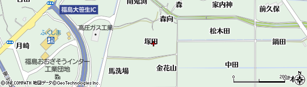 福島県福島市大笹生（塚田）周辺の地図