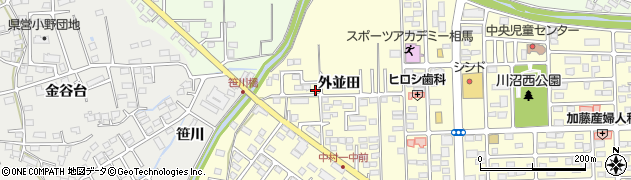 福島県相馬市中村（外並田）周辺の地図