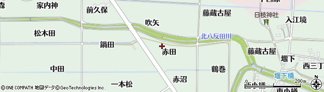 福島県福島市大笹生（赤田）周辺の地図
