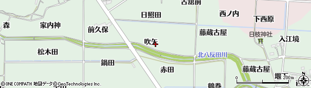 福島県福島市大笹生（吹矢）周辺の地図