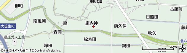 福島県福島市大笹生（家内神）周辺の地図