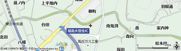福島県福島市大笹生（柳町）周辺の地図