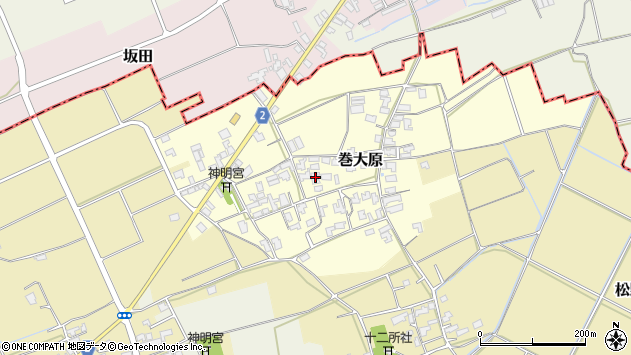 〒953-0013 新潟県新潟市西蒲区巻大原の地図