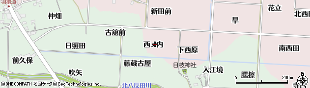 福島県福島市飯坂町平野（西ノ内）周辺の地図