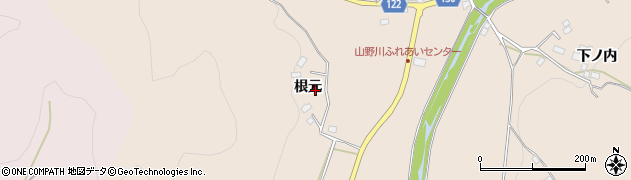 福島県伊達市霊山町山野川根元周辺の地図