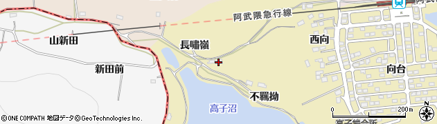 福島県伊達市保原町上保原（長嘯嶺）周辺の地図