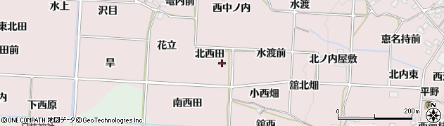 福島県福島市飯坂町平野（北西田）周辺の地図
