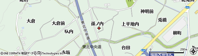 福島県福島市大笹生孫ノ内周辺の地図