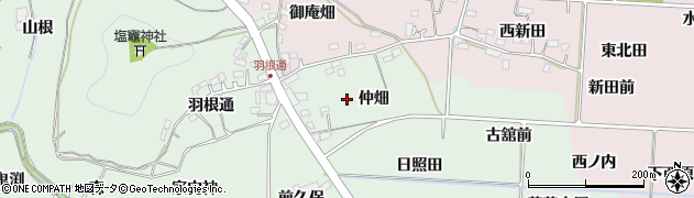 福島県福島市大笹生（仲畑）周辺の地図