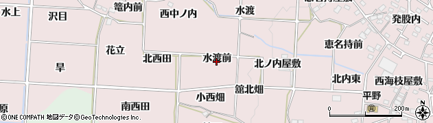 福島県福島市飯坂町平野（水渡前）周辺の地図