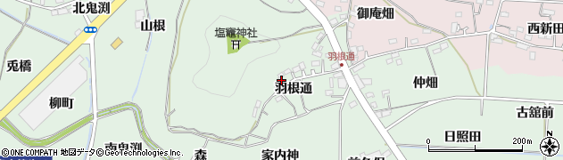 福島県福島市大笹生羽根通64周辺の地図