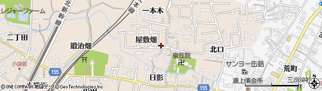 福島県福島市宮代屋敷畑周辺の地図