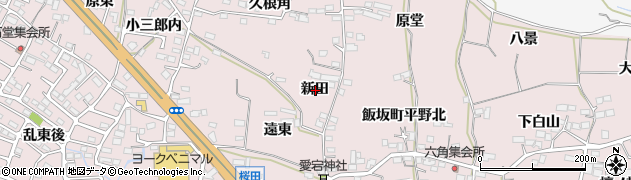福島県福島市飯坂町平野新田周辺の地図