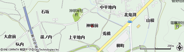 福島県福島市大笹生（神明前）周辺の地図
