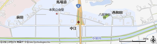 福島県相馬市本笑（中江）周辺の地図