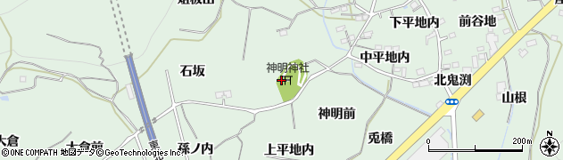 福島県福島市大笹生（神明）周辺の地図