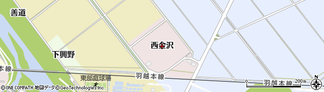 新潟県新潟市秋葉区西金沢周辺の地図