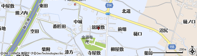 福島県福島市下飯坂舘屋敷周辺の地図