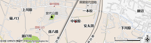 福島県福島市宮代（中川原）周辺の地図