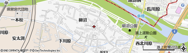 福島県福島市瀬上町柳沼周辺の地図