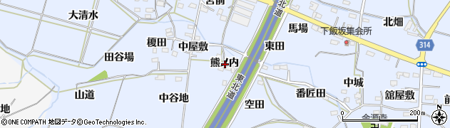 福島県福島市下飯坂熊ノ内周辺の地図