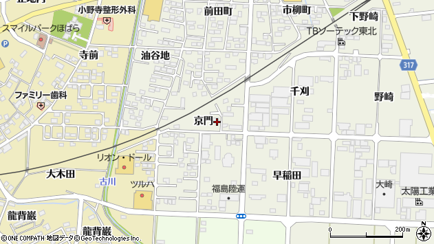 〒960-0678 福島県伊達市保原町京門の地図