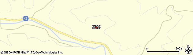 福島県伊達市霊山町大石（高谷）周辺の地図