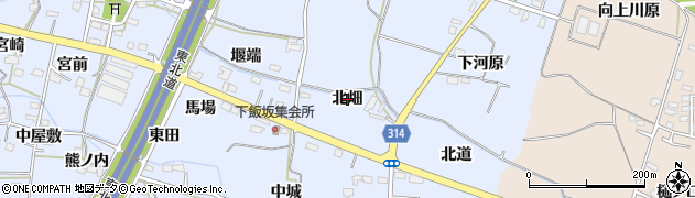 福島県福島市下飯坂（北畑）周辺の地図