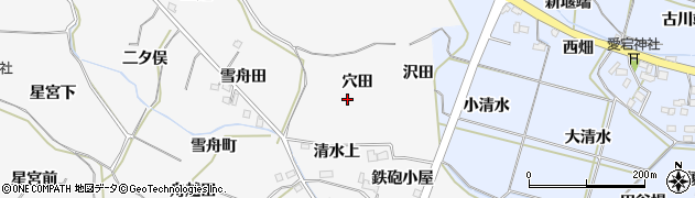 福島県福島市飯坂町穴田周辺の地図