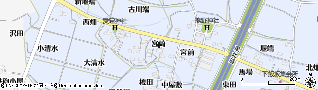 福島県福島市下飯坂宮崎周辺の地図