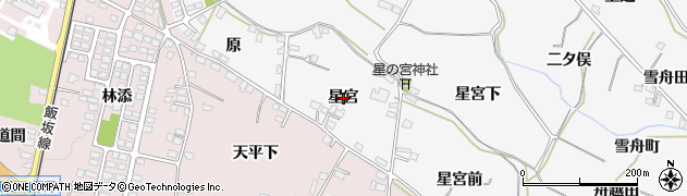福島県福島市飯坂町（星宮）周辺の地図