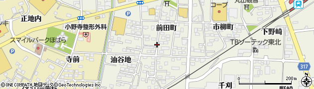 福島県伊達市保原町前田町周辺の地図