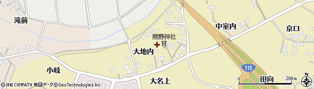 福島県伊達市保原町上保原（大地内）周辺の地図