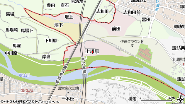 〒960-0433 福島県伊達市上川原の地図