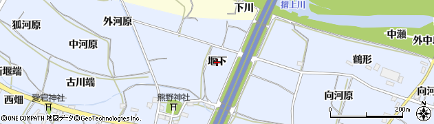 福島県福島市下飯坂（堰下）周辺の地図