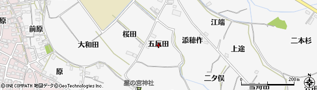 福島県福島市飯坂町五反田周辺の地図