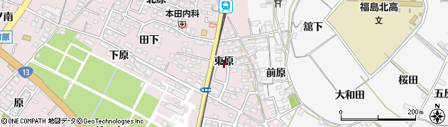 福島県福島市飯坂町平野（東原）周辺の地図