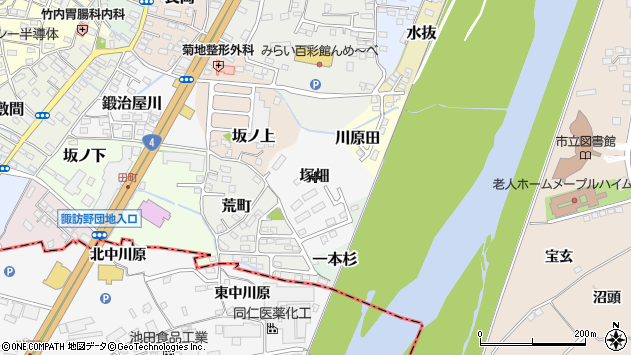 〒960-0429 福島県伊達市塚畑の地図