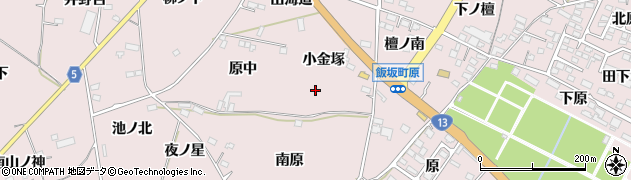 福島県福島市飯坂町平野小金塚42周辺の地図