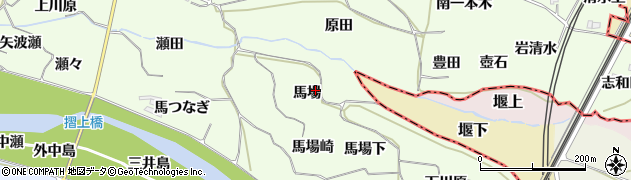 福島県福島市飯坂町東湯野馬場周辺の地図
