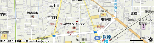 福島県伊達市保原町中村町周辺の地図