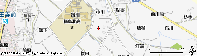 福島県福島市飯坂町（小川）周辺の地図