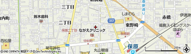 福島県伊達市保原町（中村町）周辺の地図