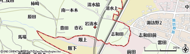 福島県福島市飯坂町東湯野岩清水周辺の地図