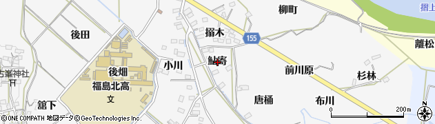 福島県福島市飯坂町鮎寄周辺の地図