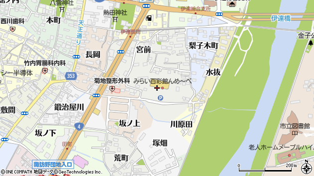 〒960-0412 福島県伊達市雪車町の地図