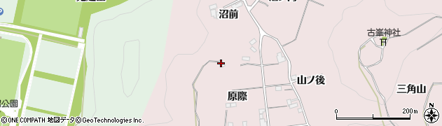 福島県福島市飯坂町平野（原際）周辺の地図