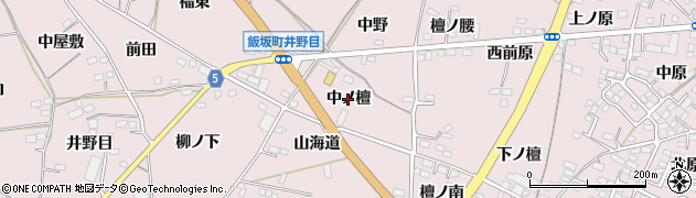 福島県福島市飯坂町平野（中ノ檀）周辺の地図