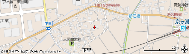新潟県阿賀野市下里周辺の地図
