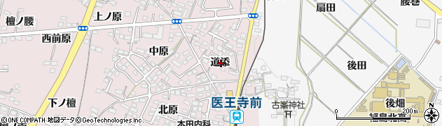 福島県福島市飯坂町平野（道添）周辺の地図